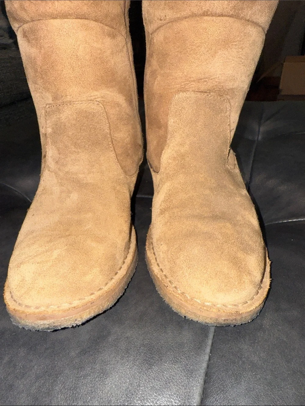 Ugg Samantha Women’s Tall Suede Shearling-Lined Winter Boots - Tan Size US 8.5M